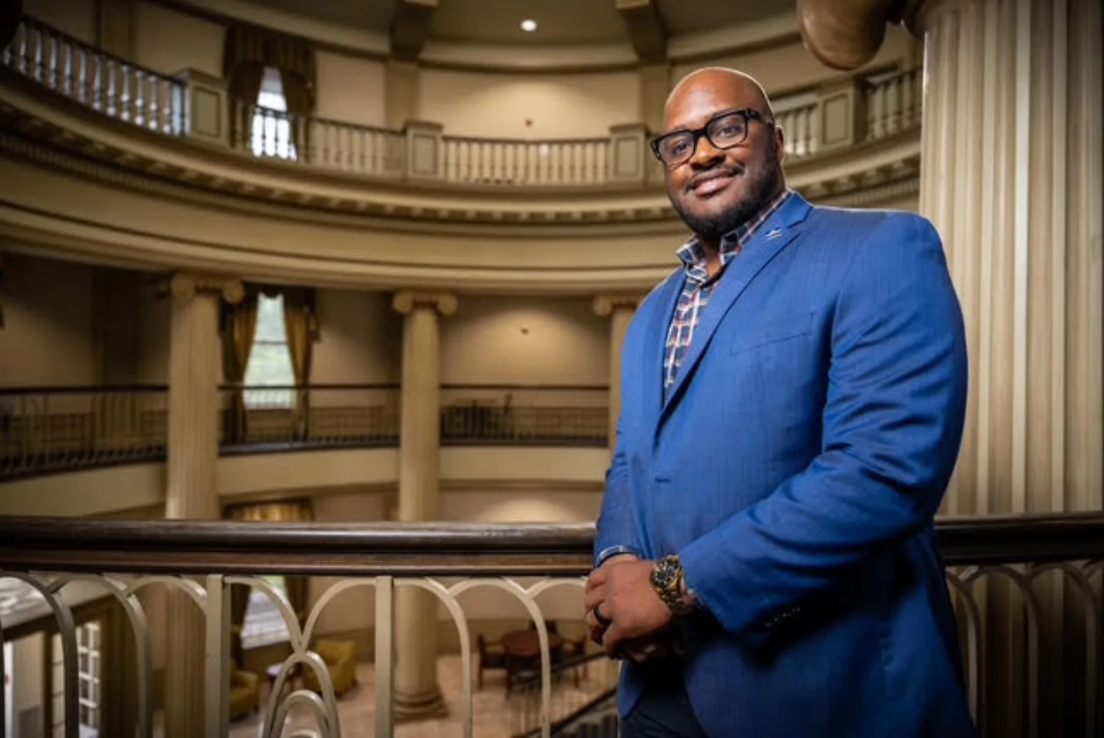 Dr. Alton Johnson in a historic rotunda
